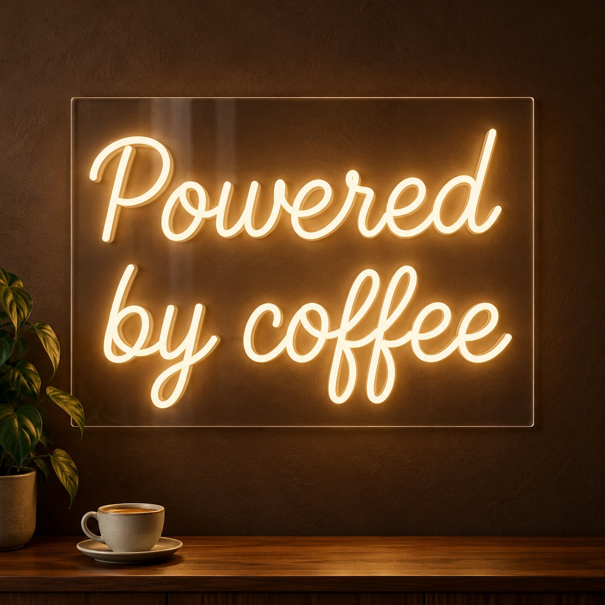 Powered By Coffee LED Neon Sign - product hero