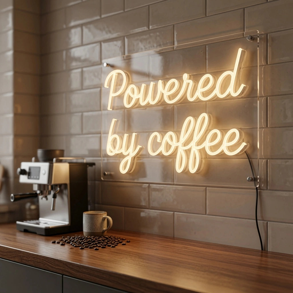 Powered By Coffee Wall Decor LED Neon Sign - 02 High-Converting Product Image
