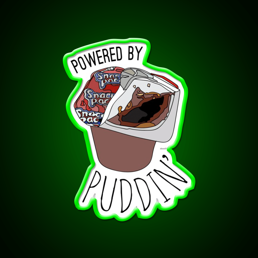 Powered By Puddin Snack Food Led Neon Sign Rgb Color - Shineneon