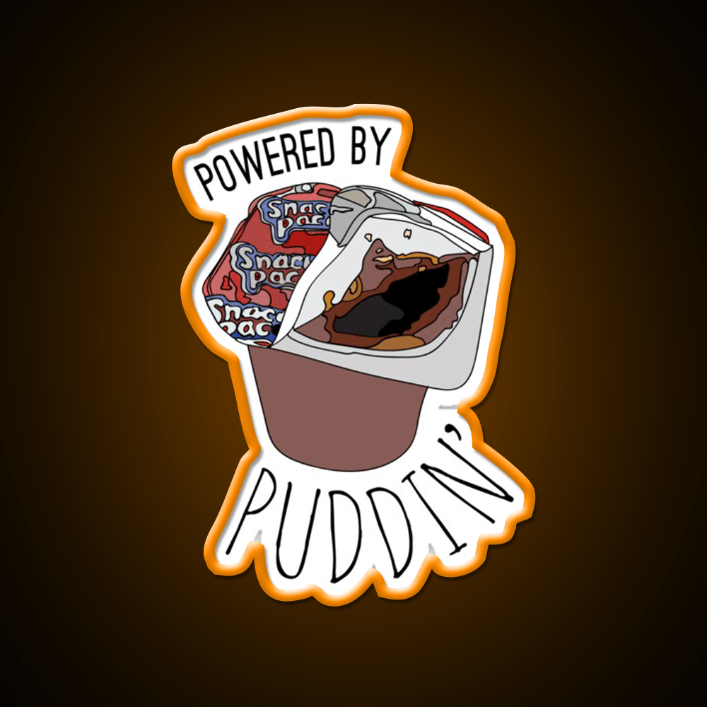 Powered By Puddin Snack Food Led Neon Sign Rgb Color - Shineneon