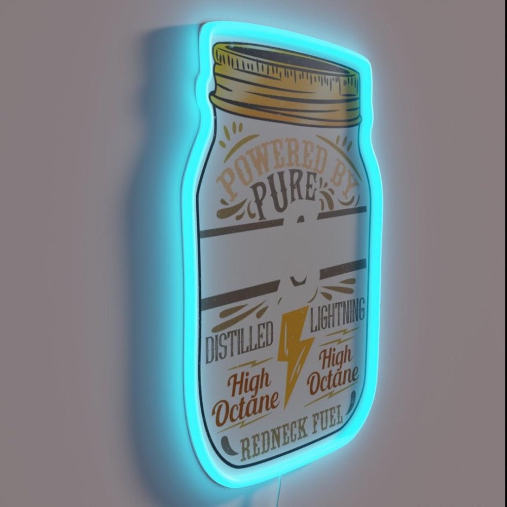 Powered By Pure Moonshine Distillery Lovers Tee Rgb Led Neon Sign - Shineneon