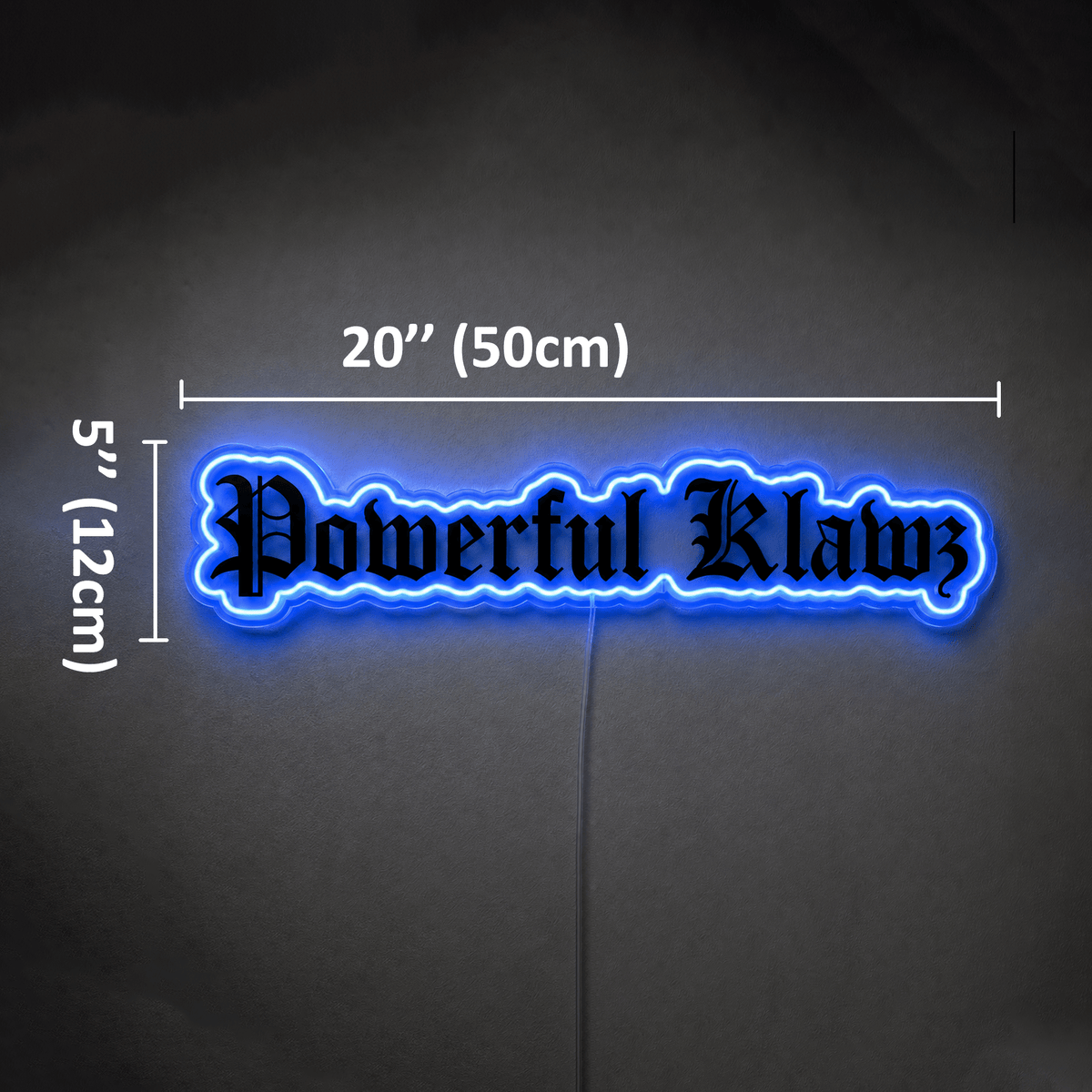 Powerful Klawz Custom LED Neon Sign – Blue Outline with Black UV Print - Shineneon