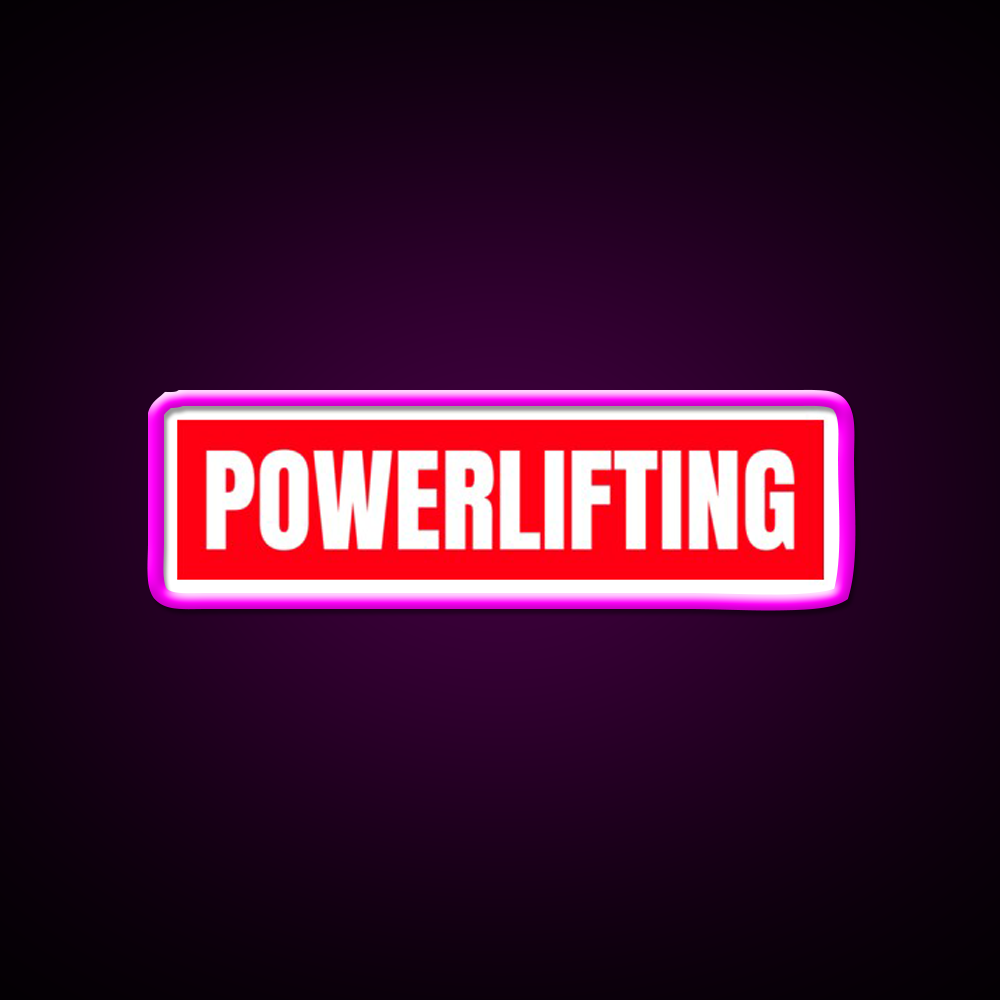 Powerlifting Red Logo Gym Fitness Led Neon Sign Rgb Color