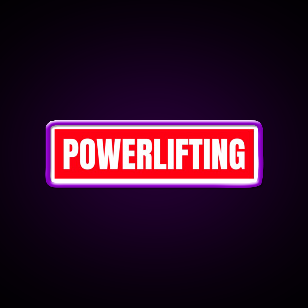 Powerlifting Red Logo Gym Fitness Led Neon Sign Rgb Color