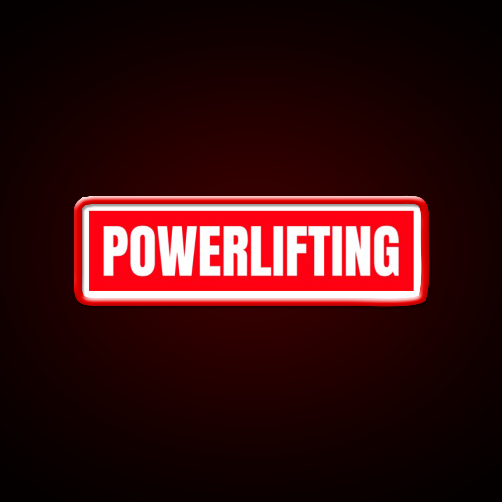 Powerlifting Red Logo Gym Fitness Led Neon Sign Rgb Color