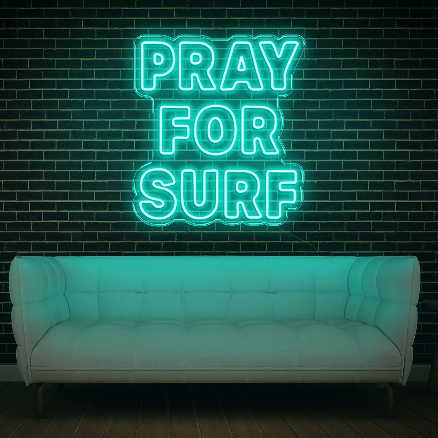 Pray For Surf Blue Led Neon Sign Indoor Wall Art Decor | Shineneon