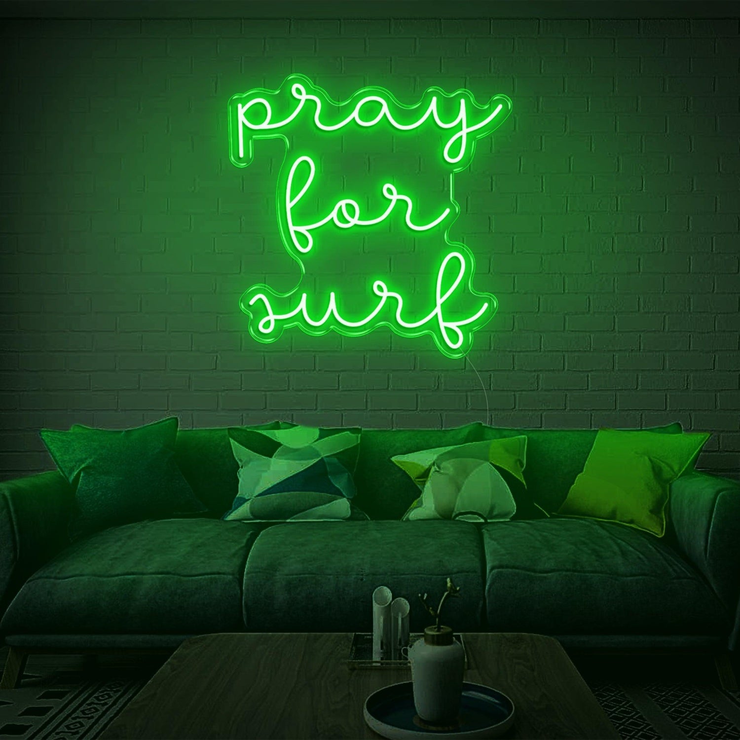 Pray For Surf Warm Glow Led Neon Sign For Surf-Themed Indoor Decor | Shineneon