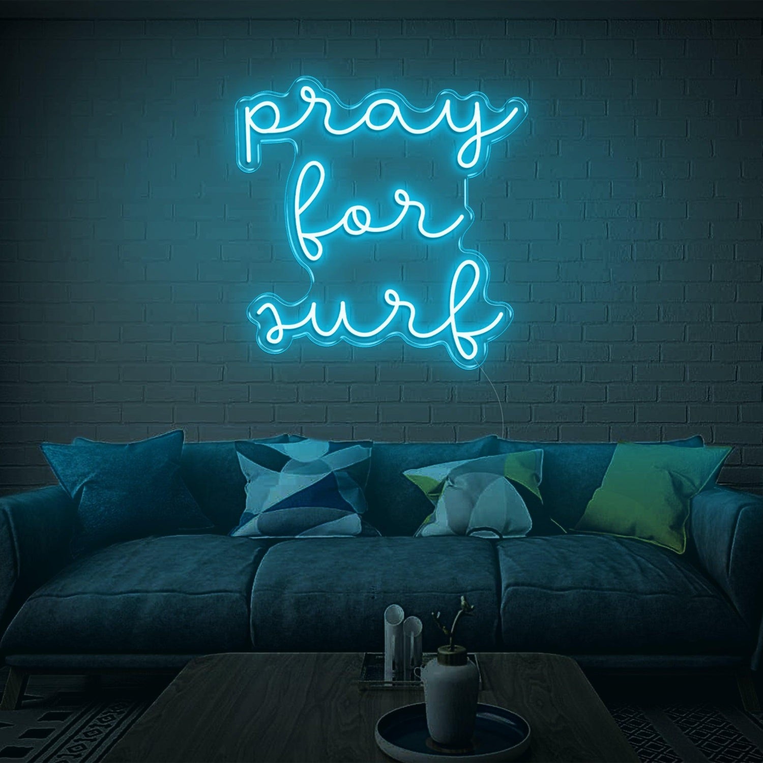 Pray For Surf Warm Glow Led Neon Sign For Surf-Themed Indoor Decor | Shineneon