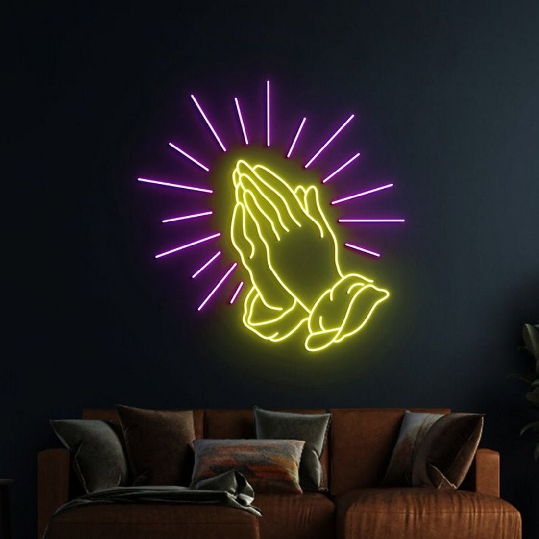 Praying Hands Led Sign Business Neon Signs Wall Art - Shineneon