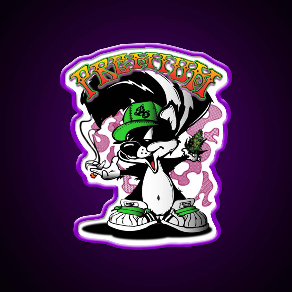 Premium Skunk Strain Art Hemp Inspired Green Leaf Led Neon Sign Rgb Color - Shineneon