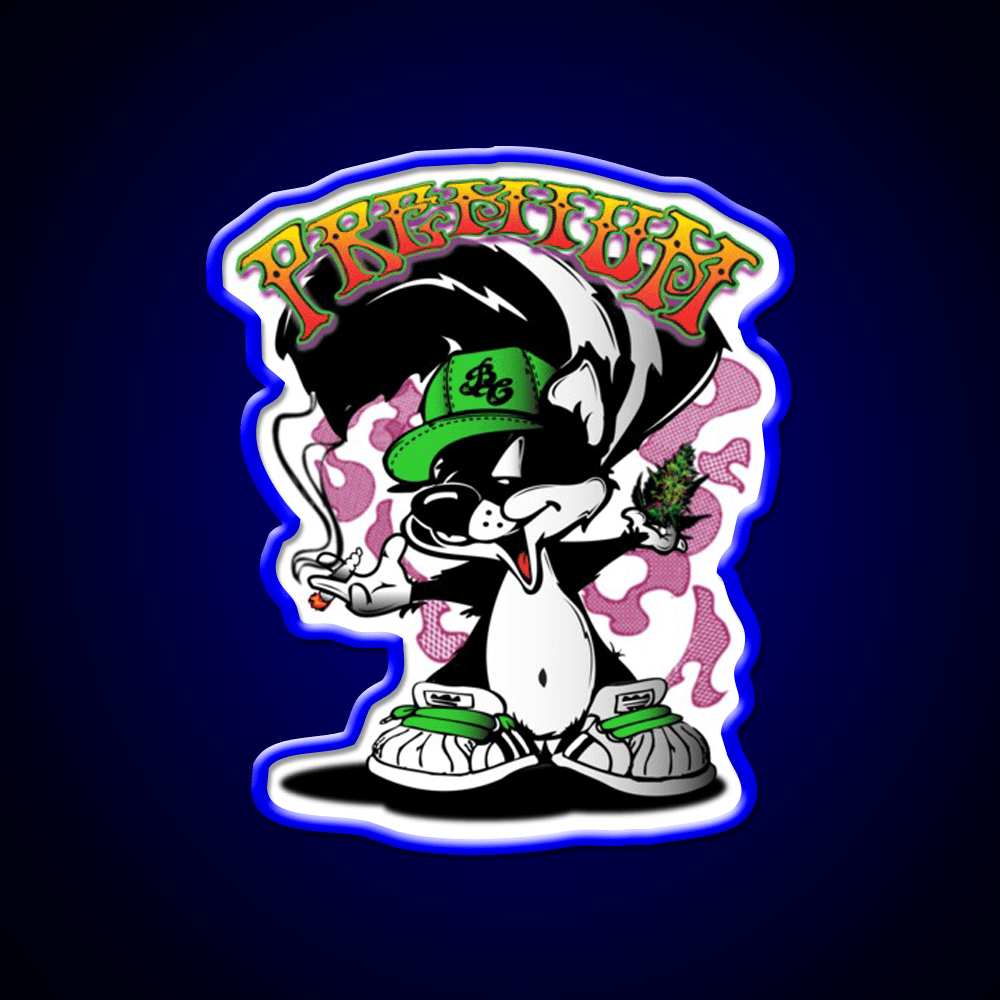 Premium Skunk Strain Art Hemp Inspired Green Leaf Led Neon Sign Rgb Color - Shineneon