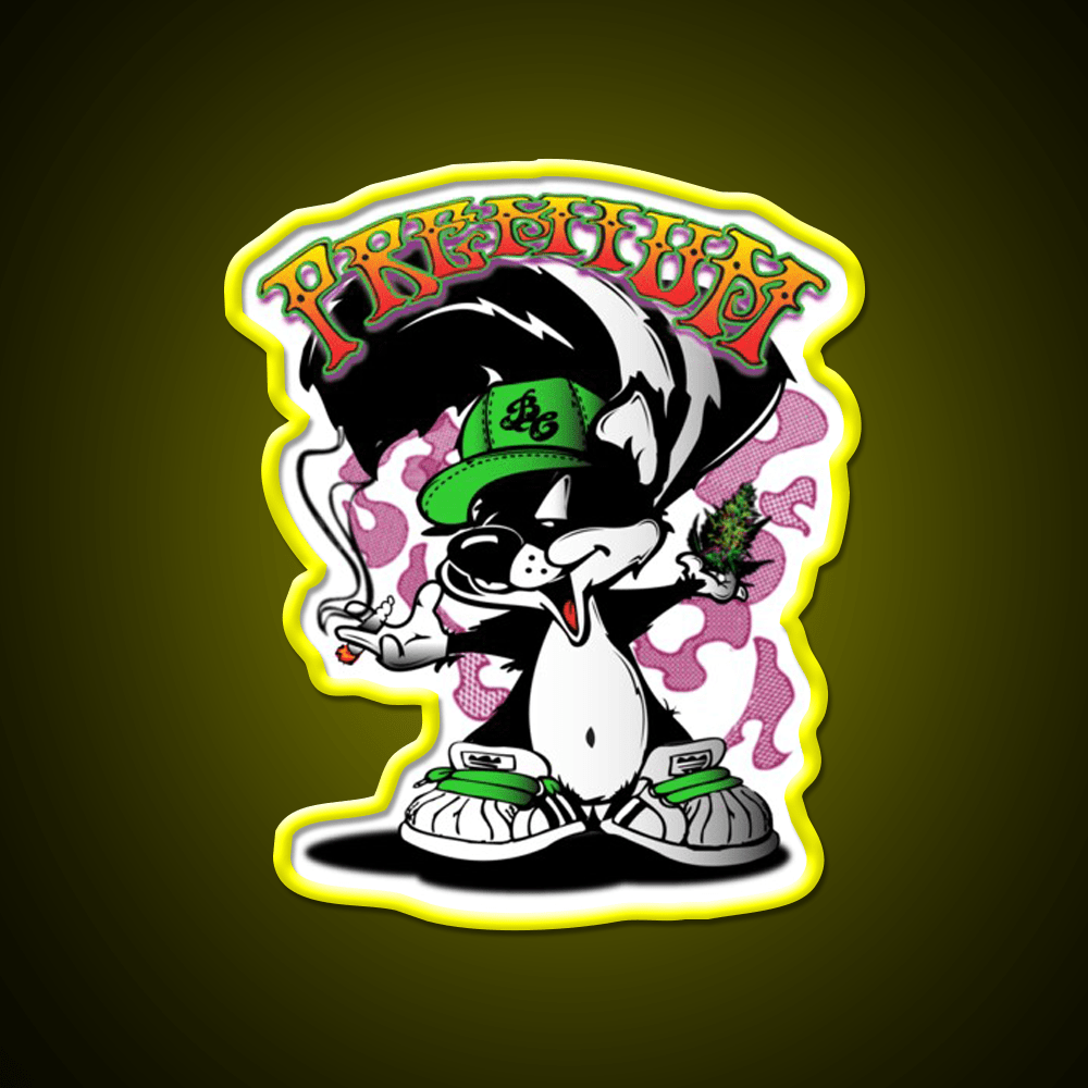 Premium Skunk Strain Art Hemp Inspired Green Leaf Led Neon Sign Rgb Color - Shineneon