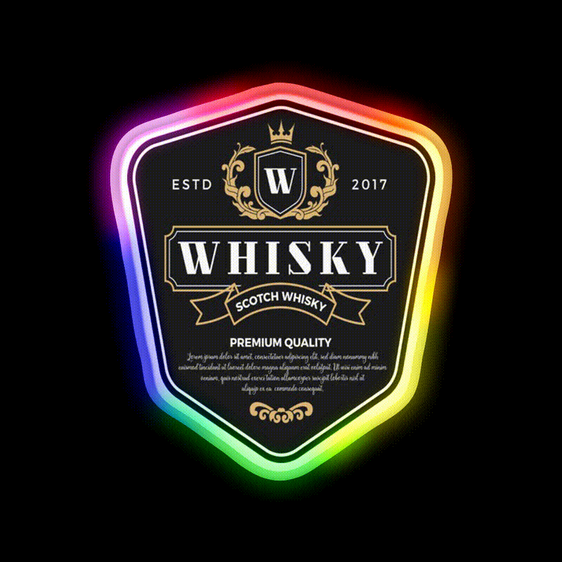Premium Whisky Alcohol Whiskey Drink Bar Led Neon Sign Rgb Color