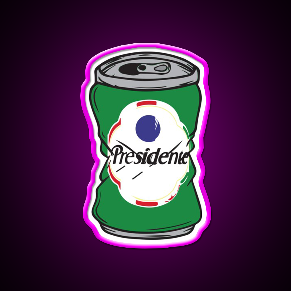 President Beer Bar Decor Led Neon Sign Rgb Color - Neon sign mounted on wall in room