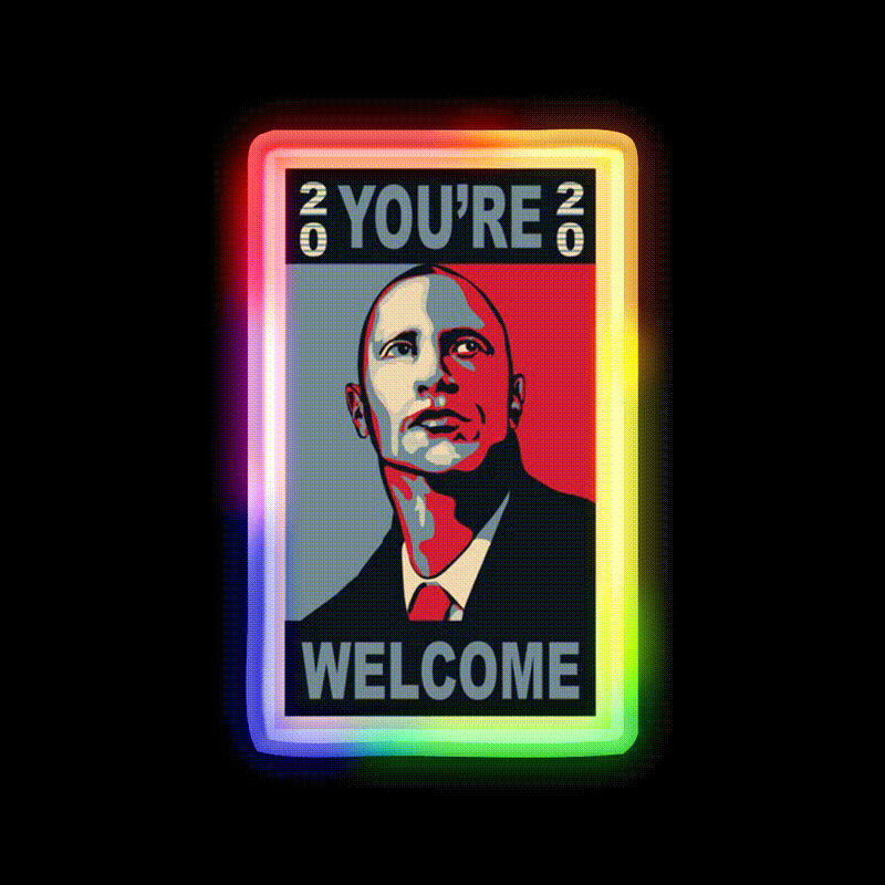President Rock Welcome Led Neon Sign Open Sign Rgb Color - LED neon sign close-up detail