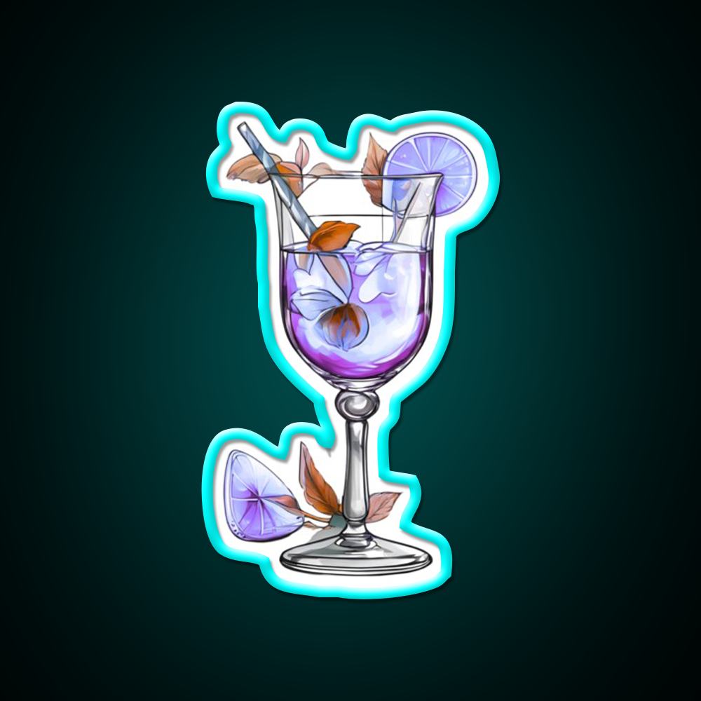 Pretty Purple Cocktail Class Cocktail Bar Decor Led Neon Sign Rgb Color - Size and dimension reference