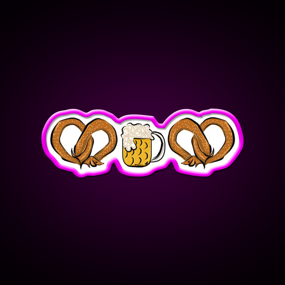 Pretzel Dog Beer Bar Decor Led Neon Sign Rgb Color - Neon sign mounted on wall in room