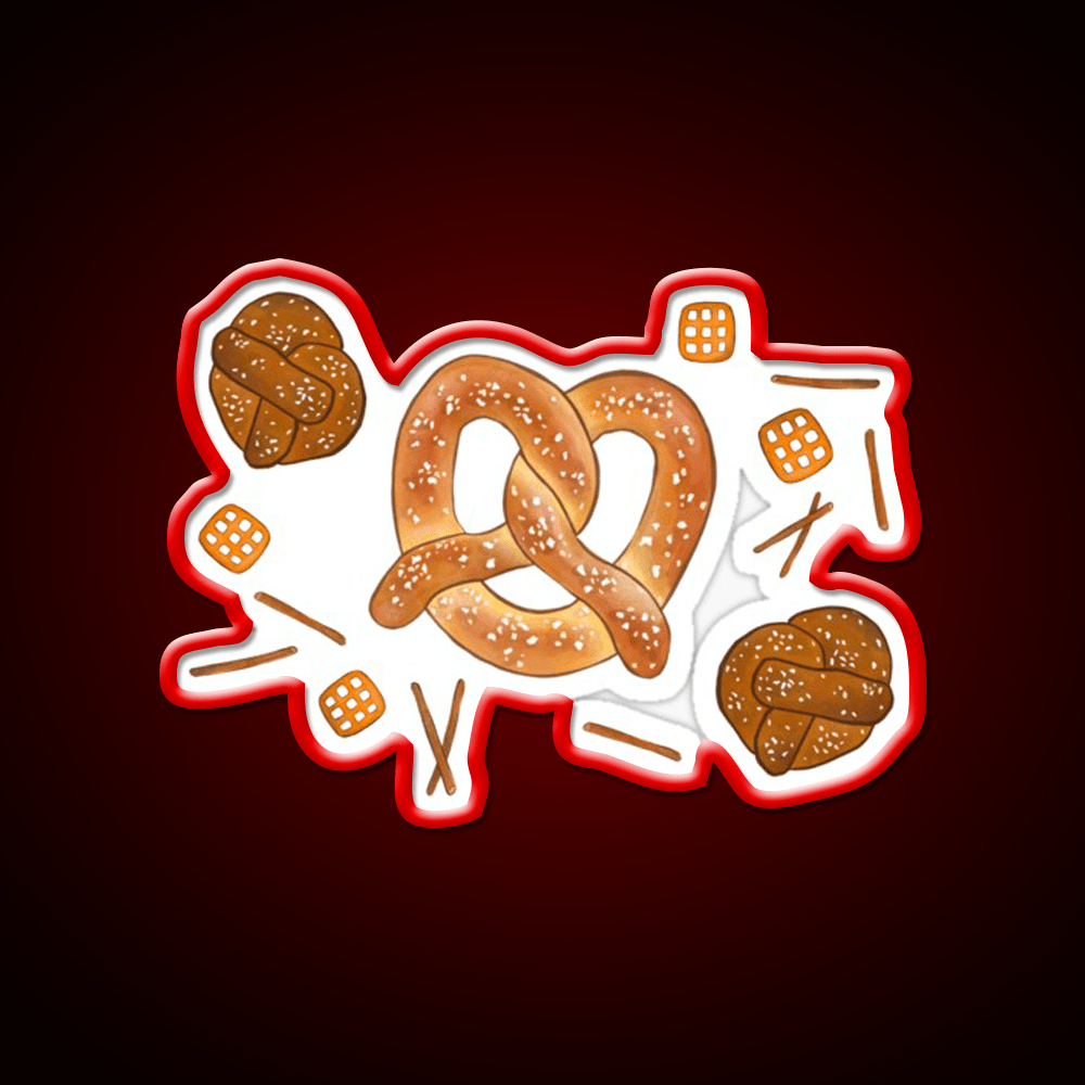 Pretzel Party Snack Food Led Neon Sign Rgb Color - Shineneon
