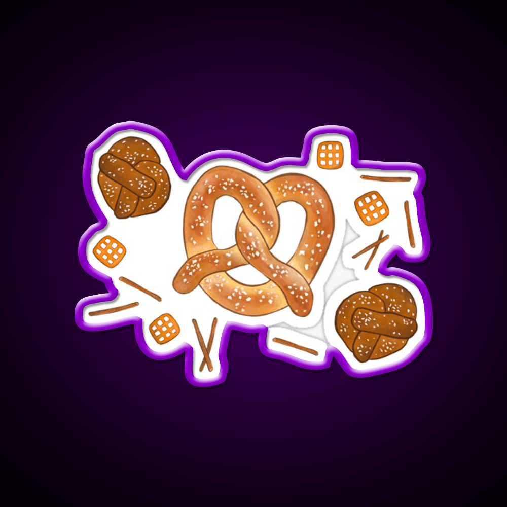 Pretzel Party Snack Food Led Neon Sign Rgb Color - Shineneon