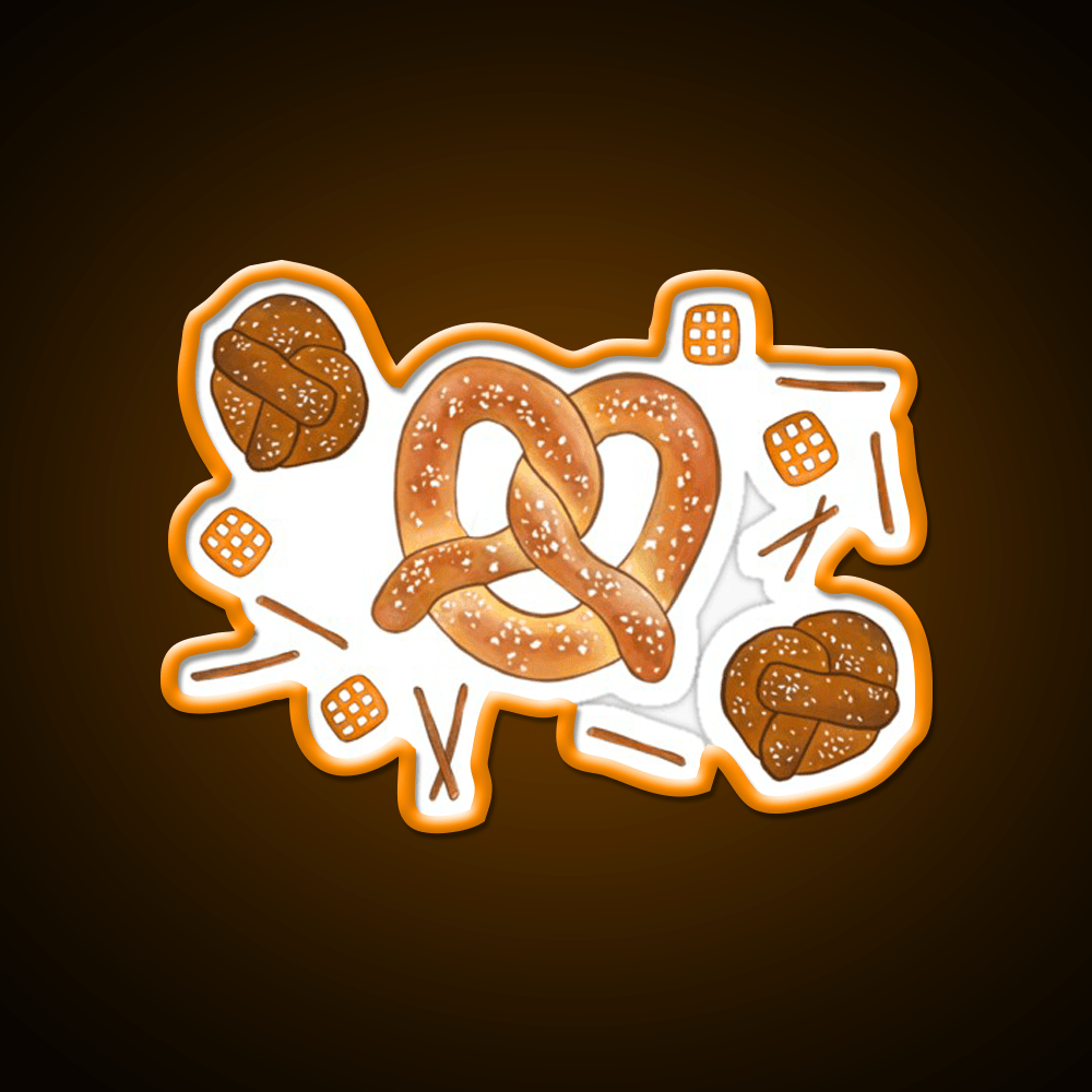 Pretzel Party Snack Food Led Neon Sign Rgb Color - Shineneon