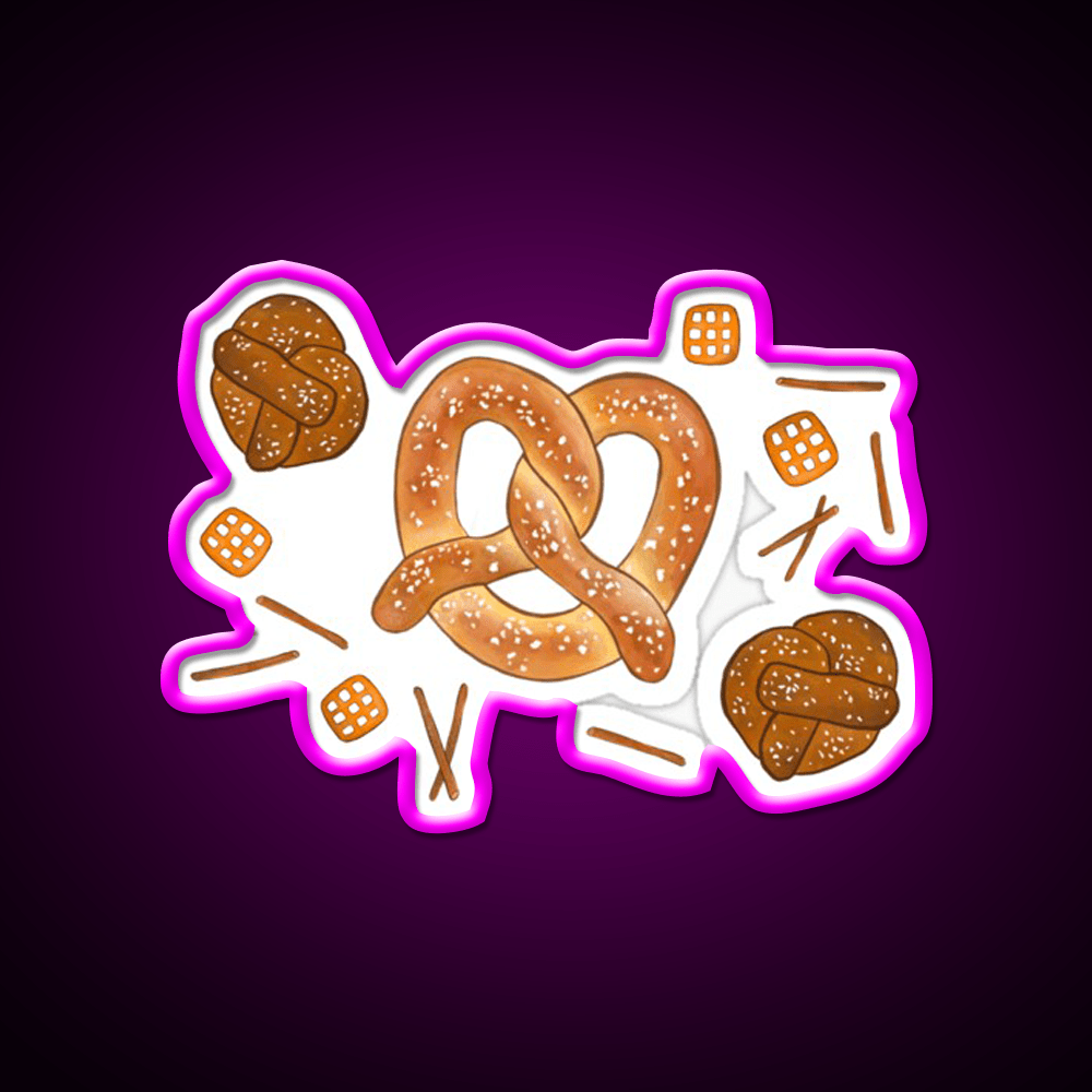 Pretzel Party Snack Food Led Neon Sign Rgb Color - Shineneon