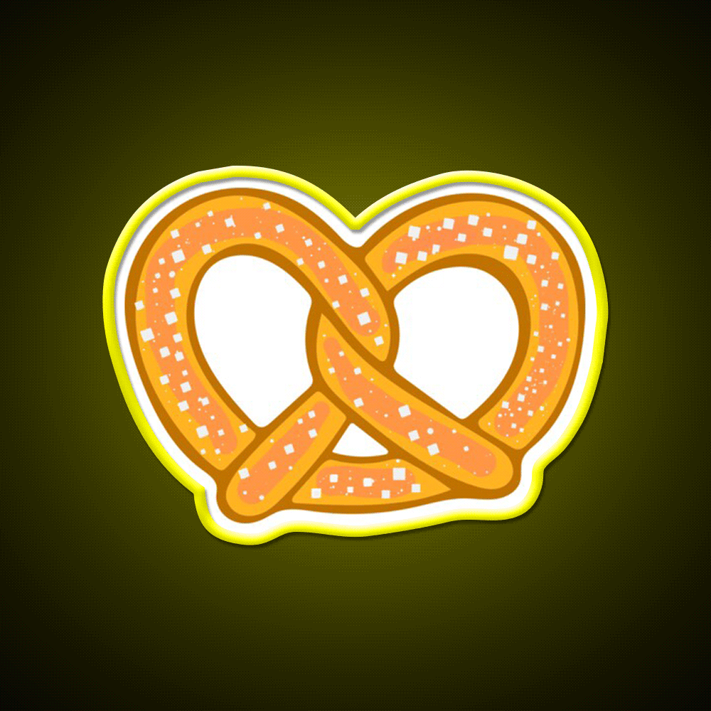 Pretzel Snack Food Led Neon Sign For Snack Kitchen Rgb Color - Custom LED neon sign front view
