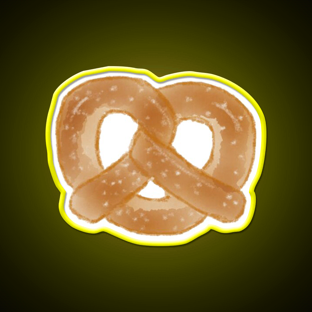 Pretzel Snack Food Led Neon Sign For Vending Area Rgb Color - Custom LED neon sign front view