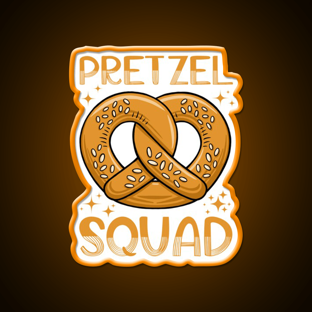 Pretzel Squad National Soft Pretzel Month Fun Snack Food Led Neon Sign Rgb Color - Shineneon