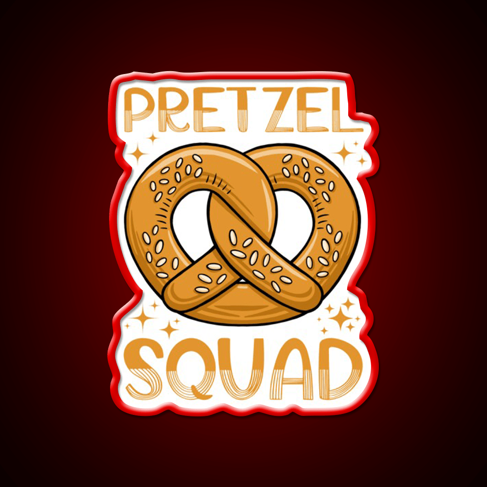 Pretzel Squad National Soft Pretzel Month Fun Snack Food Led Neon Sign Rgb Color - Shineneon