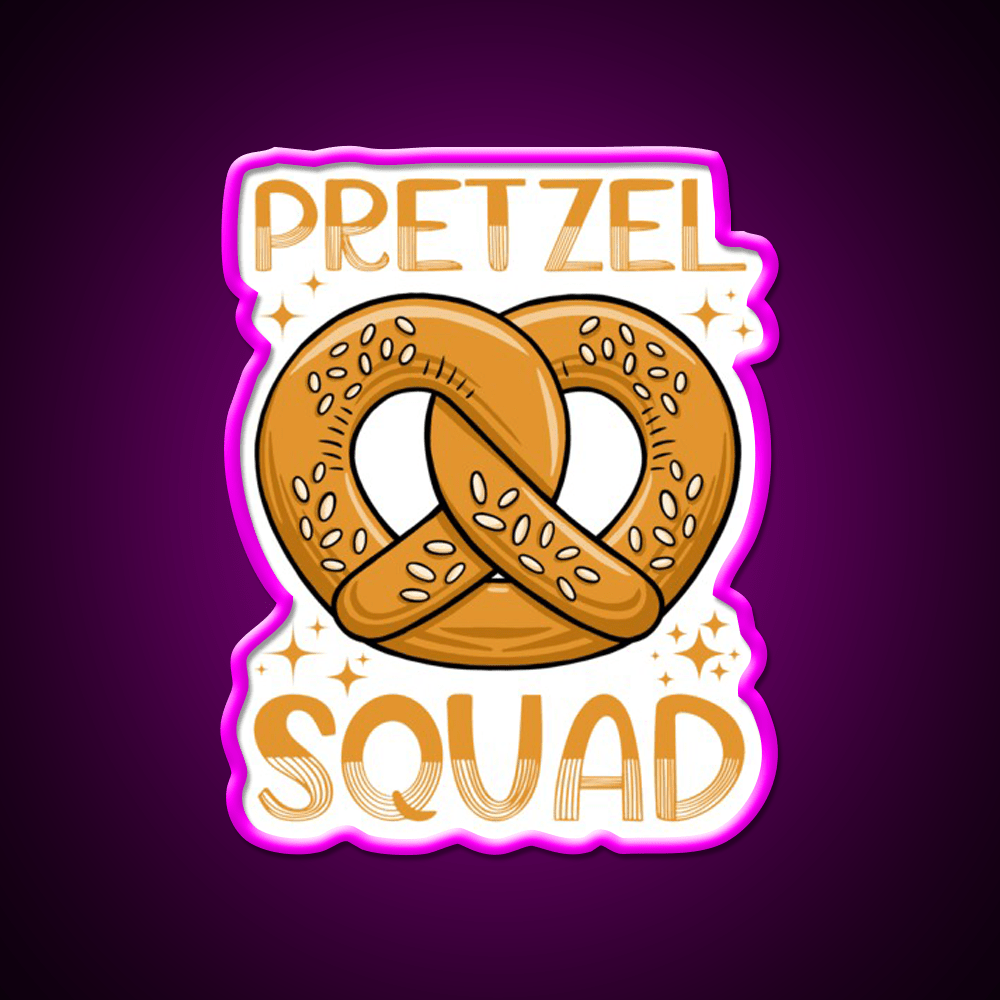 Pretzel Squad National Soft Pretzel Month Fun Snack Food Led Neon Sign Rgb Color - Shineneon