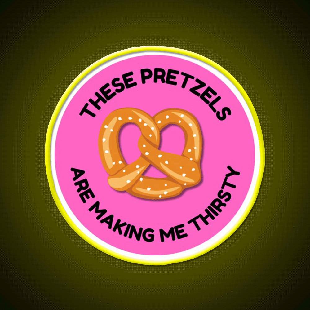 Pretzels Snack Food Led Neon Sign Rgb Color - Custom LED neon sign front view