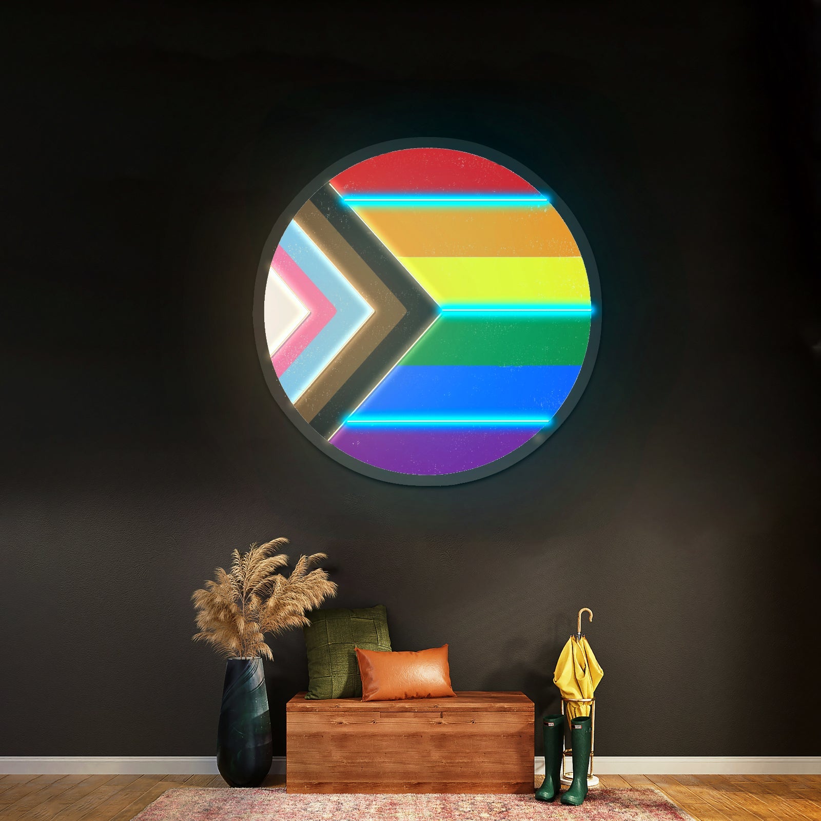 Pride Flag Circle Artwork Led Neon Signs - Shineneon