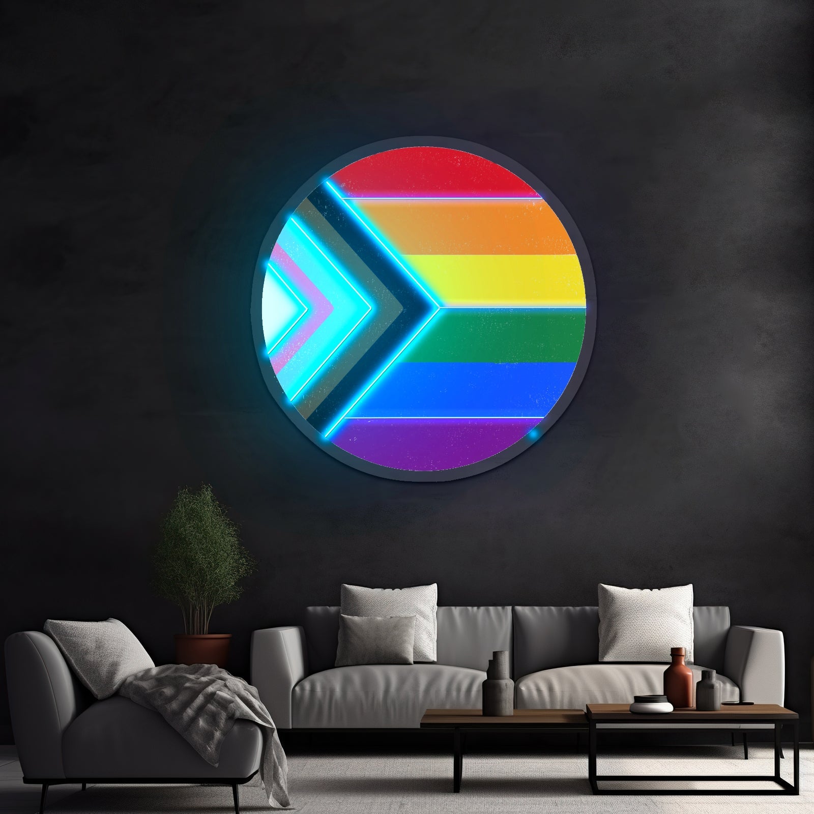 Pride Flag Circle Artwork Led Neon Signs - Shineneon