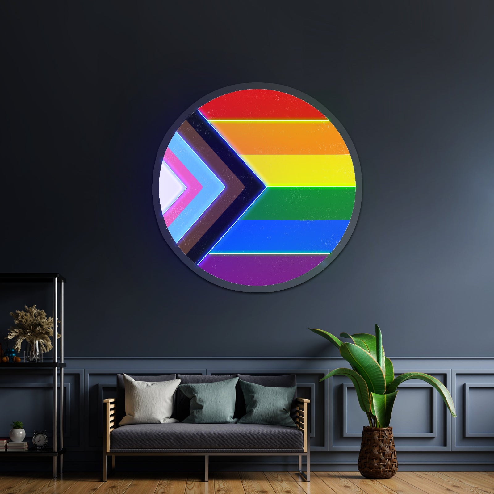 Pride Flag Circle Artwork Led Neon Signs