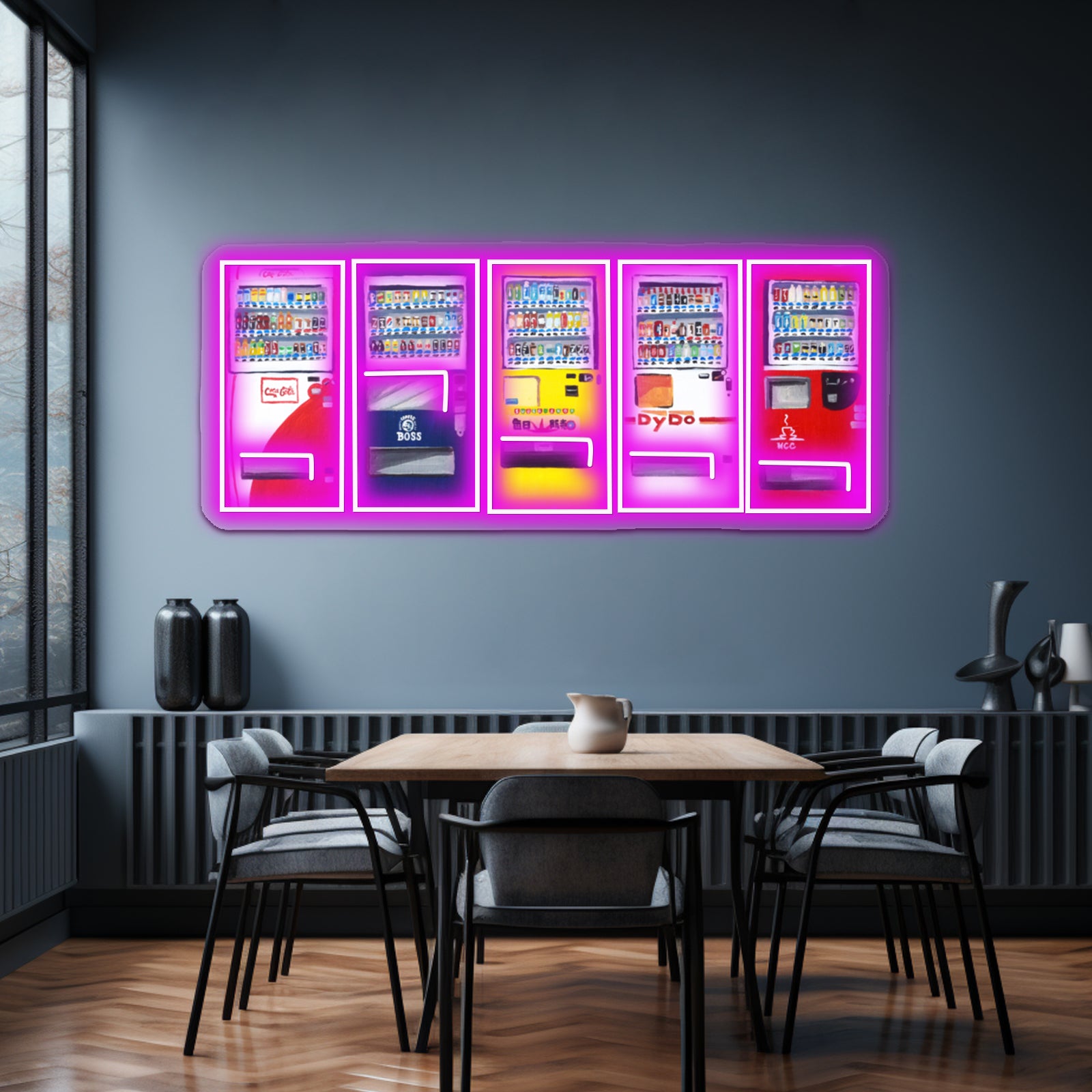 Primary Color Vending Machine Artwork Led Signs For Bedroom | Shineneon