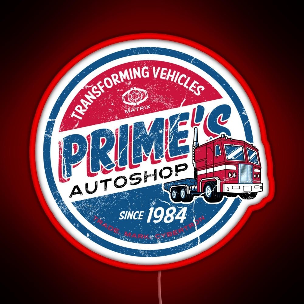 Primes Autoshop Vintage Distressed Style Garage Rgb Neon Sign - Shineneon