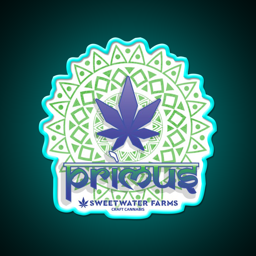 Primus Hemp Inspired Green Leaf Led Neon Sign Rgb Color - Size and dimension reference