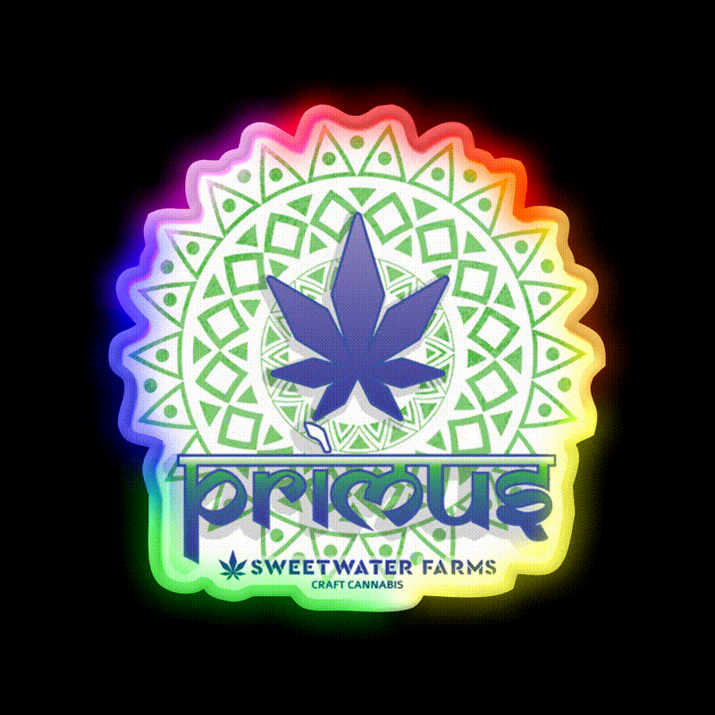 Primus Hemp Inspired Green Leaf Led Neon Sign Rgb Color - LED neon sign close-up detail