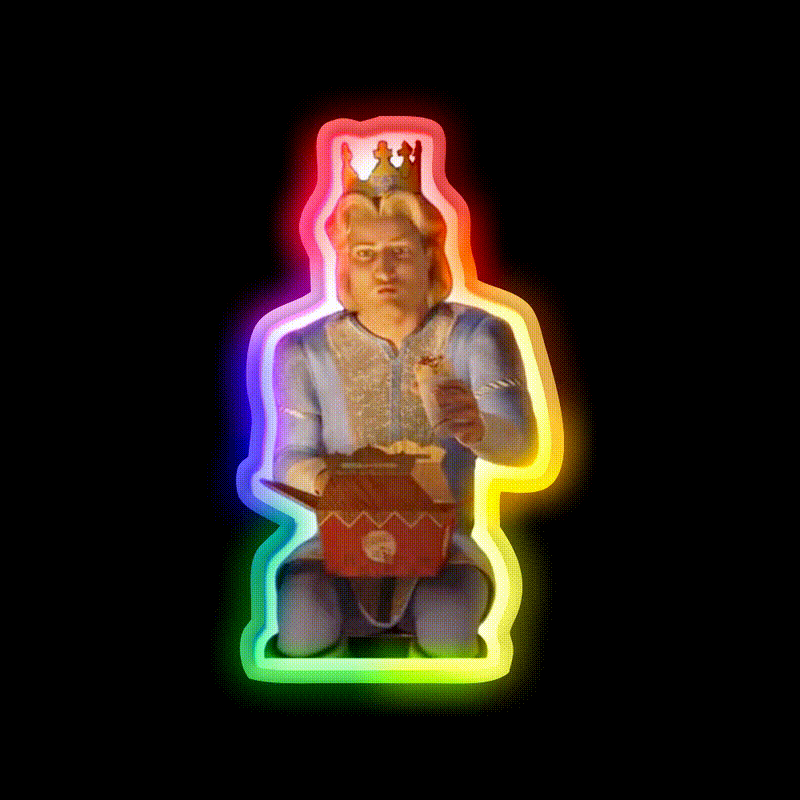 Prince Charming Eating Fastfood Fast Food Led Neon Sign For Burger Place Rgb Color - LED neon sign close-up detail