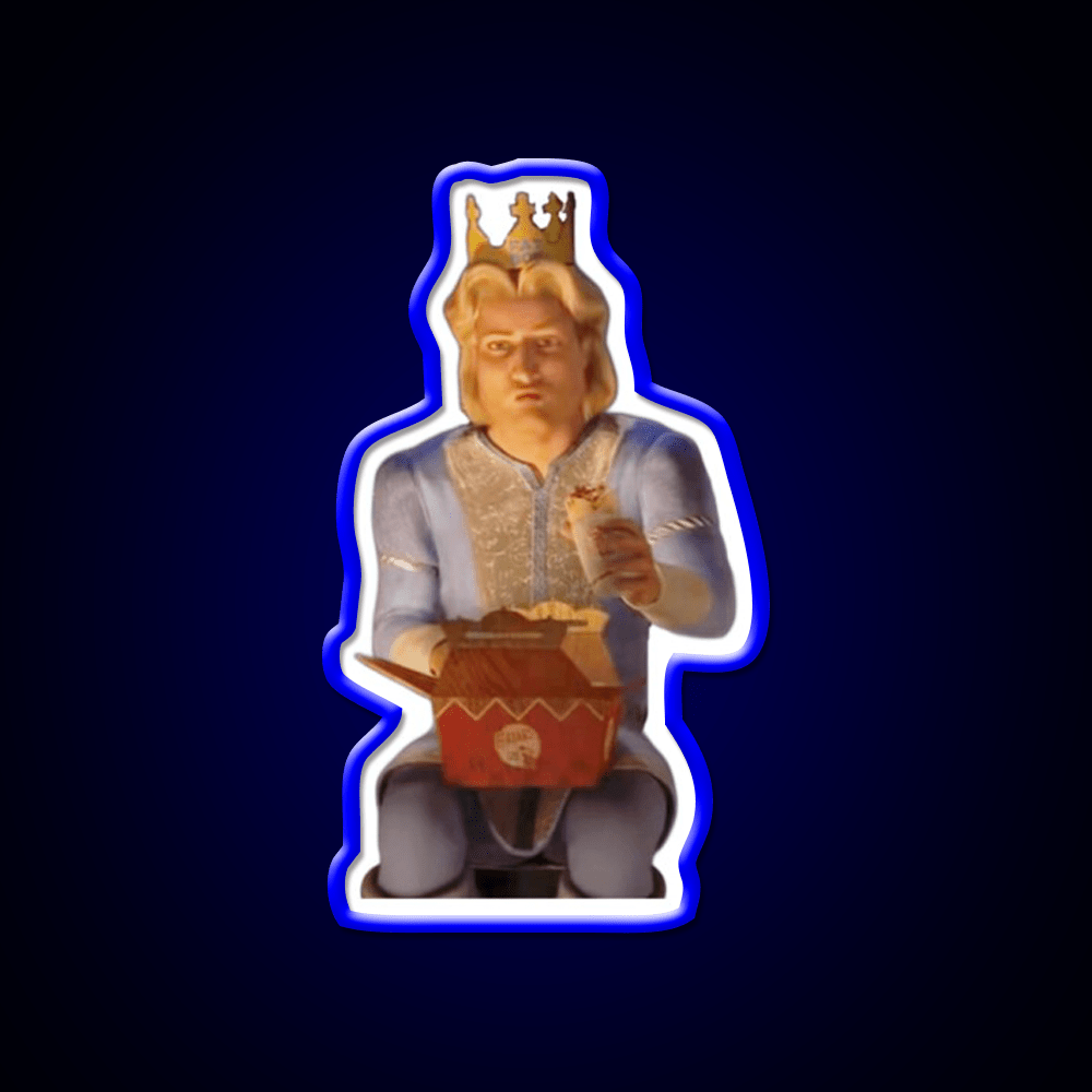 Prince Charming Eating Fastfood Fast Food Led Neon Sign For Burger Place Rgb Color - Shineneon