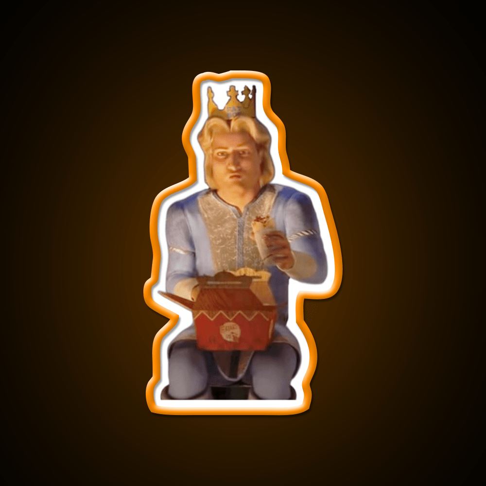 Prince Charming Eating Fastfood Fast Food Led Neon Sign For Burger Place Rgb Color - Shineneon