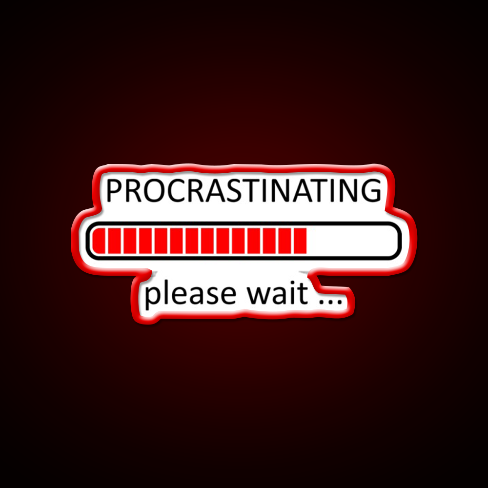 Procrastinating Please Wait Man Cave Bar Led Neon Sign Rgb Color