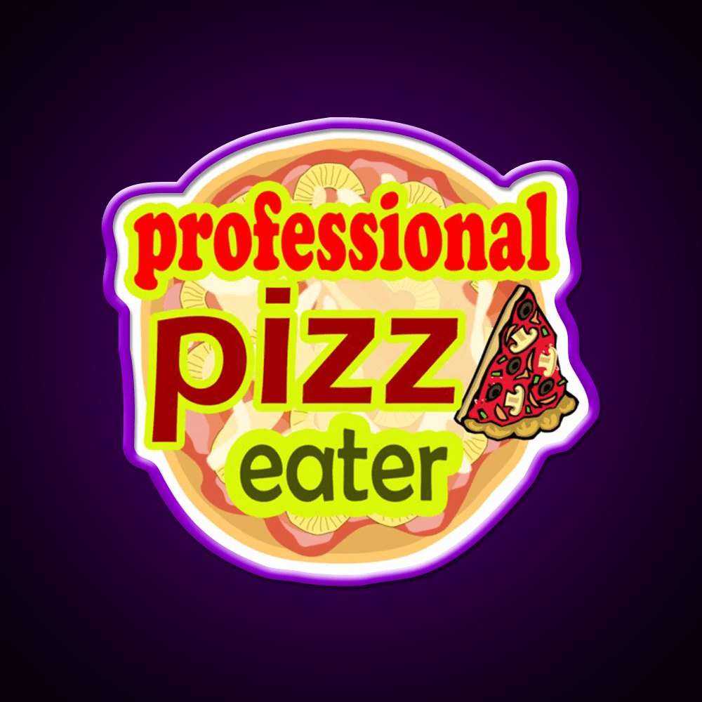 Professional Pizza Eater Fast Food Led Neon Sign For Burger Place Rgb Color - Shineneon