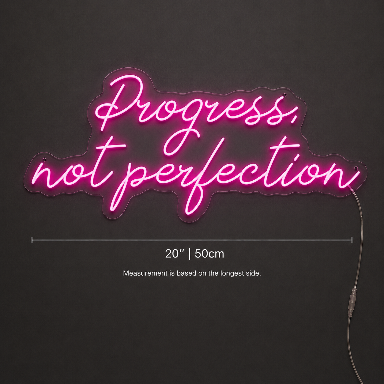 Progress Not Perfection LED Neon Sign - 04 Size Image