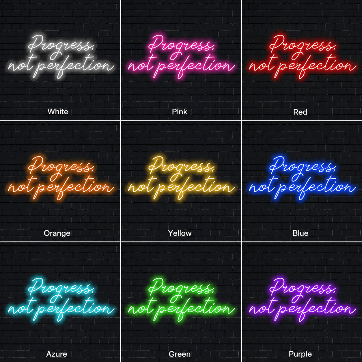 Progress Not Perfection LED Neon Sign - Shineneon