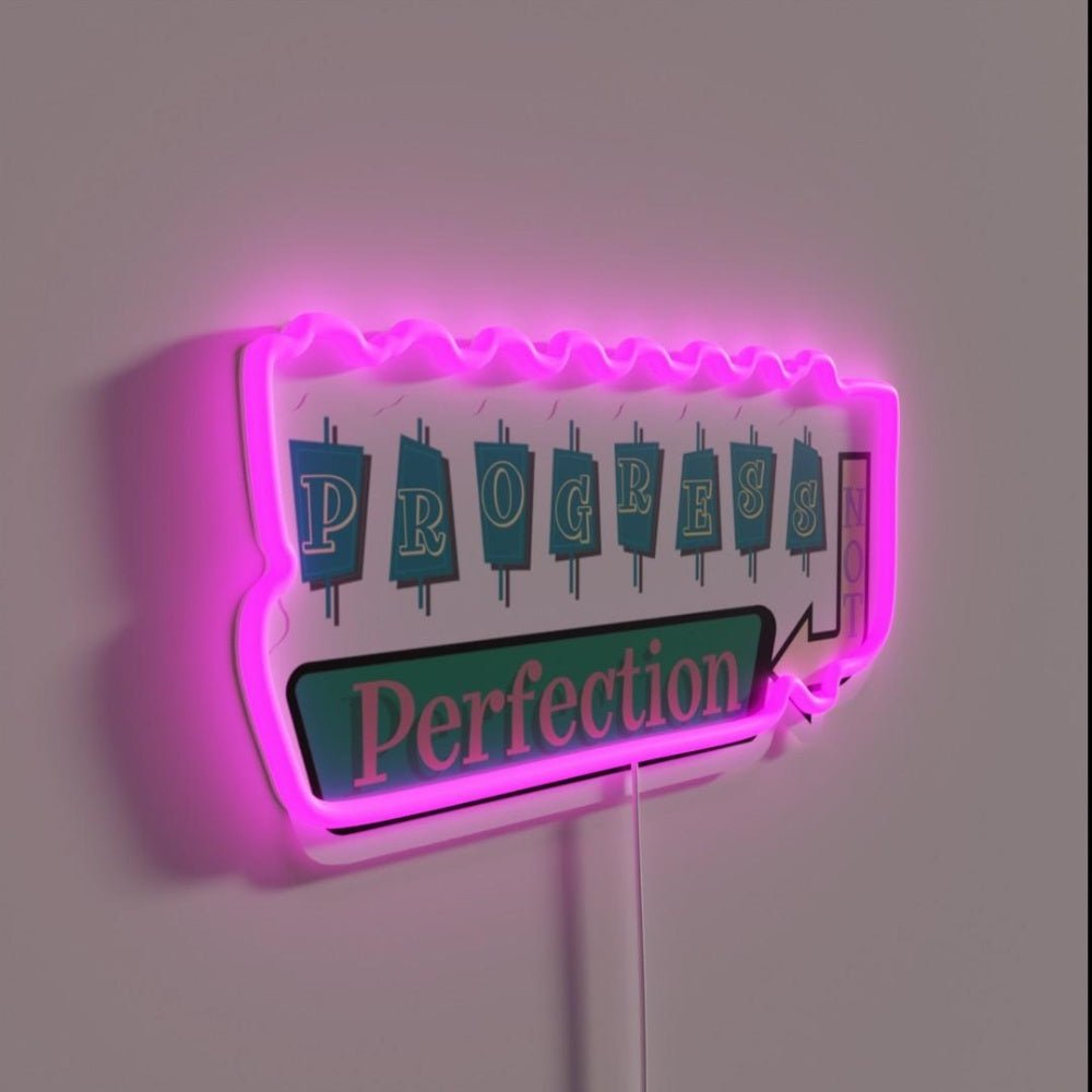 Progress Not Perfection Rgb Led Neon Sign - Shineneon