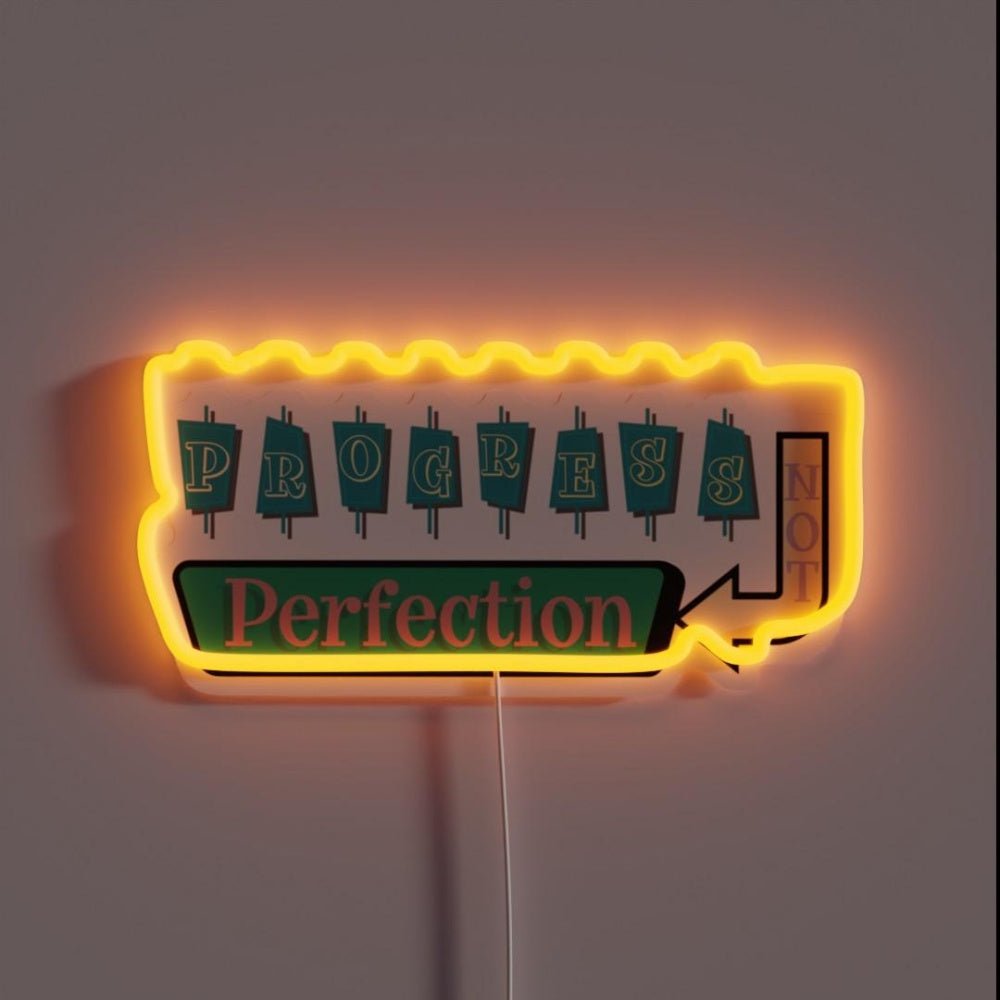 Progress Not Perfection Rgb Led Neon Sign - Shineneon