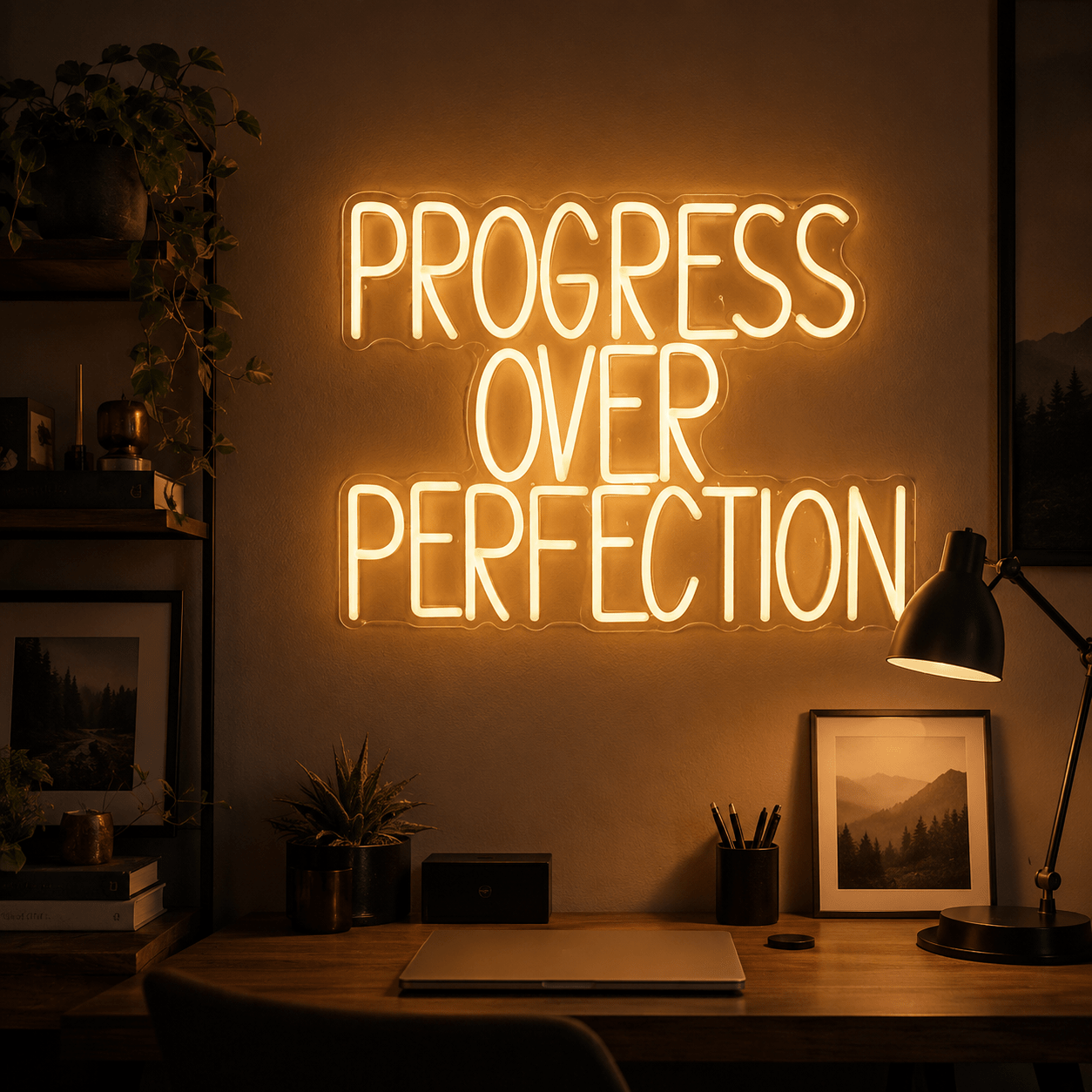 Progress Over Perfection LED Neon Sign - Shineneon