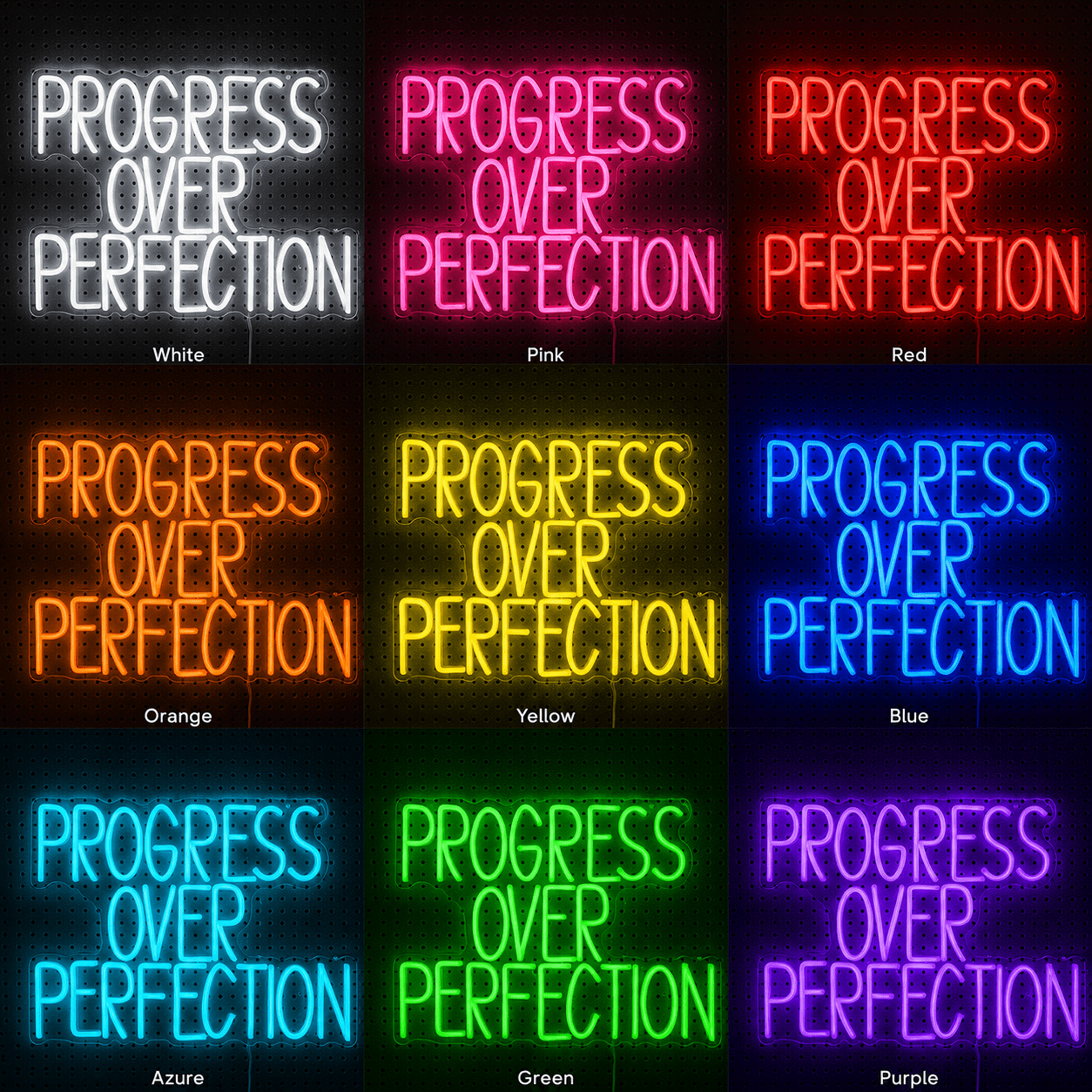 Progress Over Perfection LED Neon Sign - Shineneon