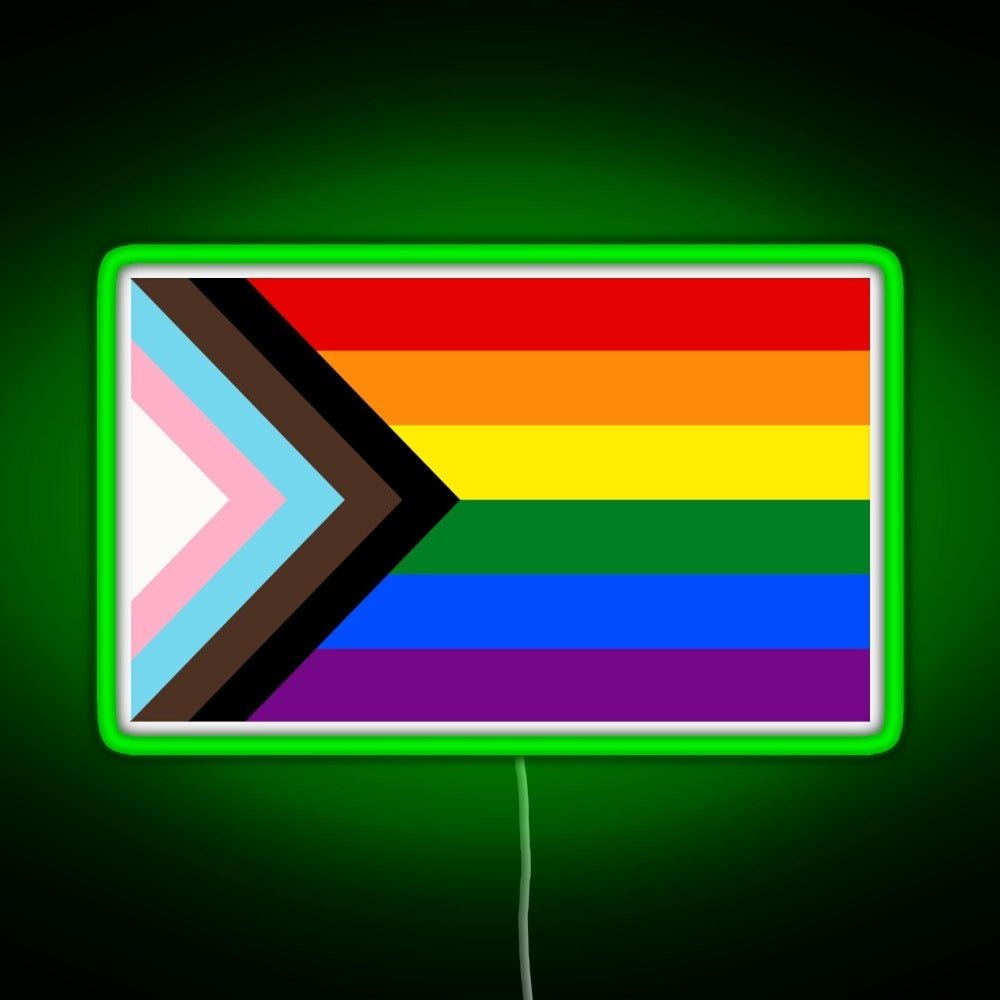Progress Pride Flag Rgb Led Neon Sign Pop Wall Art - Shineneon